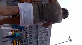 Very short white skirt