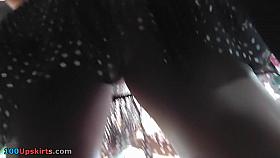 Round ass in the polka dot mini skirt upskirt clip