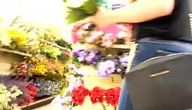 Sexy teen bitch at hobby store in tight jeans