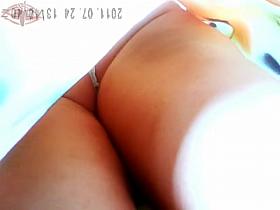 Cute upskirt of the teen babe with awesome pair of legs