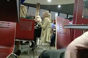 masturbating to girls in restaurant