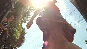 Cute amateur brunette upskirt ass