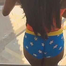 Slow motion thick ass Wonder Woman twerk