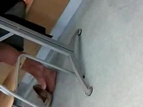 Barefoot under table