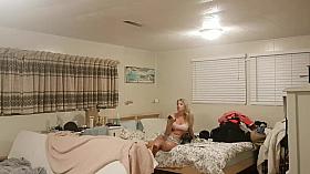 SPY ON MY SISTER WATCHING TV AFTER SHOWER!