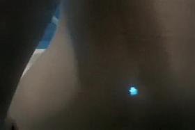 Changing room girl approaches nude tits to beach voyeur cam