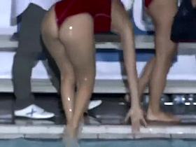 Sexy waterpolo girls during the match