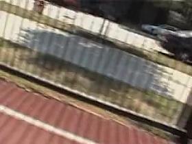 Candid big ass wrapped in latex pants on voyeur camera 06j