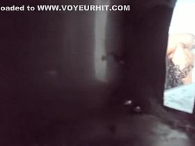 Nice pussy haircut gets checked in a wc