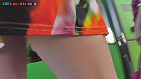 Upskirting clip shows an amazing skinny ass of a lassie