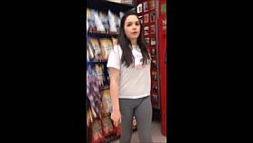 College girl in spandex tight ass.