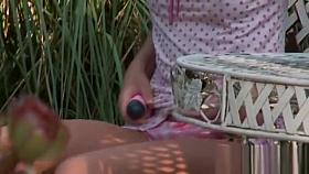 Pretty Redhead Teen Strips And Fingers Herself Outdoors