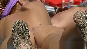 Real female nudist is spied with naked ass on the beach