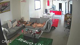 Couple having sex in front of hacked ip cam