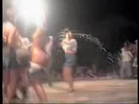 Canned girls flashing nude boobs and asses on the city fest