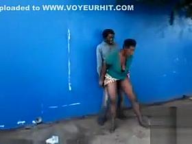 African lovers being watched during the public copulation