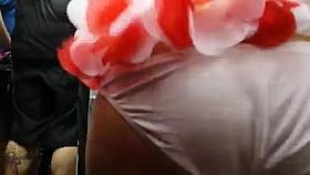 white booty in bikini dancing hard!!