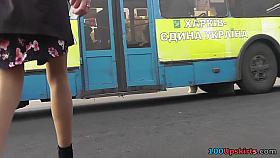 Sexy panties of the hot girl in the free up skirt video