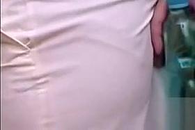 Classy broad has her white skirt pulled up and her sexy underwear revealed