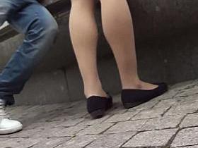 Sweet upskirts stockings images with sexy babes on the street