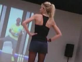 candid gym in nylon leggings