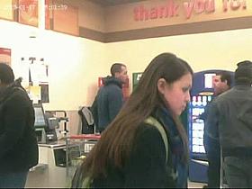 Upskirted a Very Pretty Hispanic Chick - Pink Panties