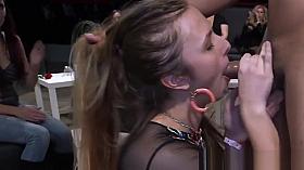 My slutty gf sucks bear strippers cock