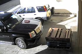 Chubby woman takes a huge poop behind a parked car