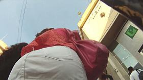 Sexy brunette upskirt voyeur video