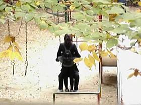 Sex on the swingset with a Korean coed girl