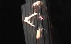 Blonde voyeur in dressing room