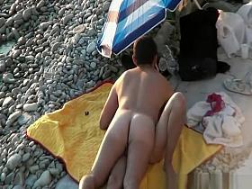 Sexy blonde beach blowjob and fuck