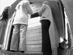 Girls peeing outside