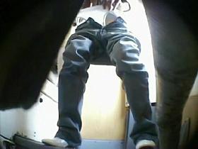 Girl pissing in the toilet got on the hidden camera