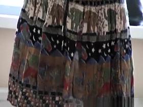 Hot blonde experimenting clothes