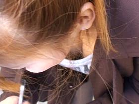 Downblouse hidden cam clip of a japanese girl's tits