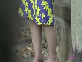 Focused Japanese slag loses her skirt when some sharking chap steals it