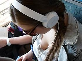 Large Breasted Girl on Train (part 2)