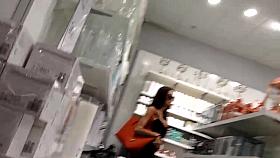 BIG HUGE tits on a skinny chick candid