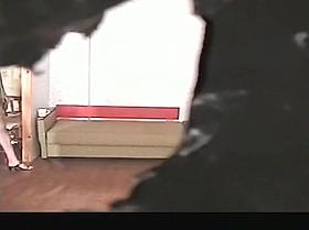 Cleaning the floor naked and masturbating