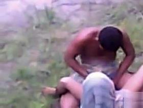 Indian girl fucked in the grass by desperate guy