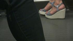 MILF, Hot Legs, Sexy Feet In Wedges Heels