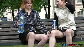 Hawt girlfriends sitting upskirt
