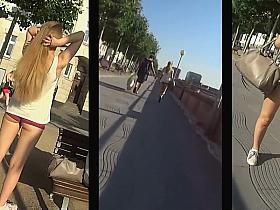 Teen girl forgot to wear pants