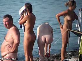 Unaware nudist hotties