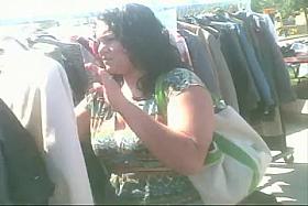 Upskirted This MILF at the Flea Market - Black Panties!