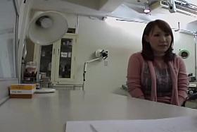 Pervy Japanese gyno loves squeezing his patient.s boobies