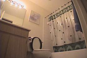 Naked babe from bathroom