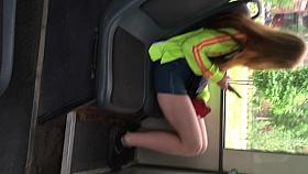 Bare candid legs in short shorts