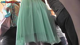 Best upskirt video of a slim chick wearing sheer panty